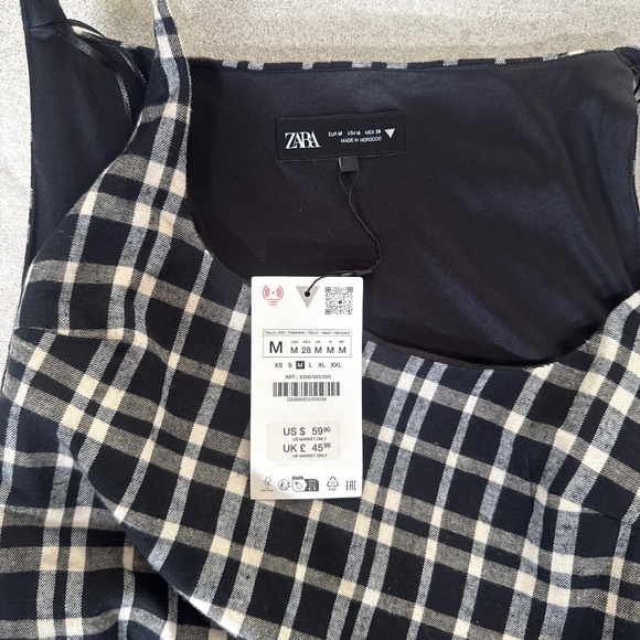 Zara black and white plaid dress - Picture 3 of 4